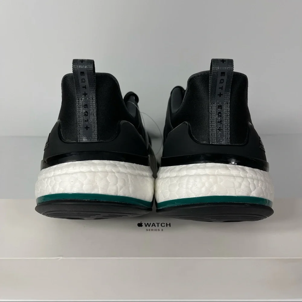 ADIDAS EQUIPMENT PLUS BLACK WHITE GREEN MENS RUNNING SHOES SIZE 10 BOOST NEW - Picture 3 of 10